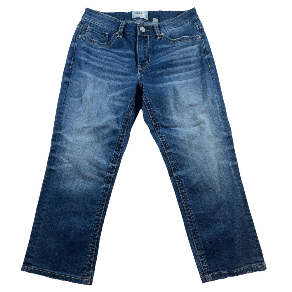 BKE Denim Gabby High Rise Cropped Jeans Distressed Capri Waist‎ 28 Length 23